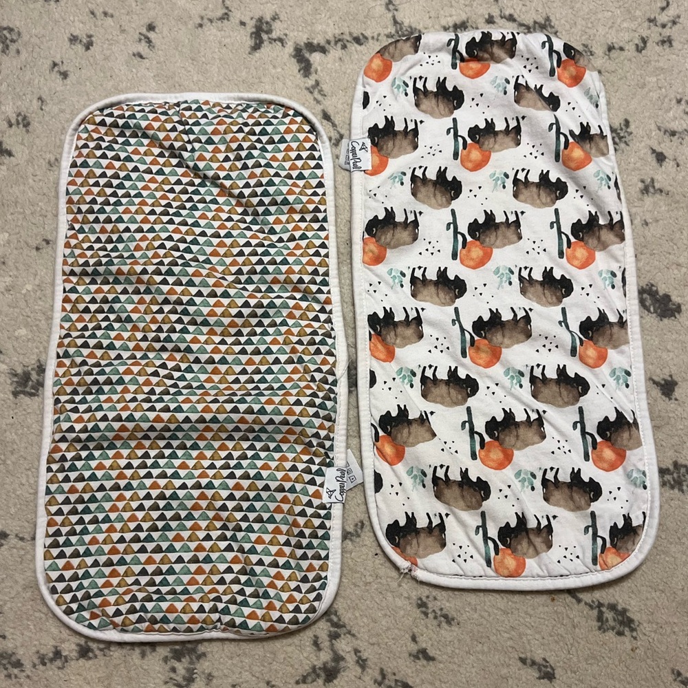 Copper Pearl burp clothes